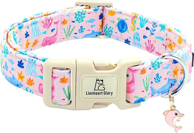 Collar perro estampado animales marinos ajustable duradero
