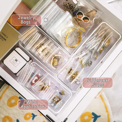 200 Bolsas PVC Transparentes con Cremallera para Almacenar Joyas