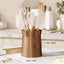 Soporte utensilios cocina 7.2pulg redondo madera negro mate