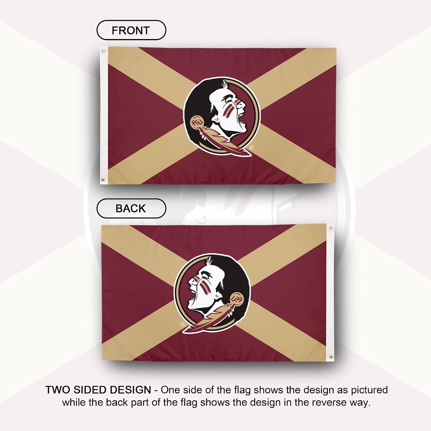 Bandera FSU Seminoles 3x5ft poliéster interiores exteriores