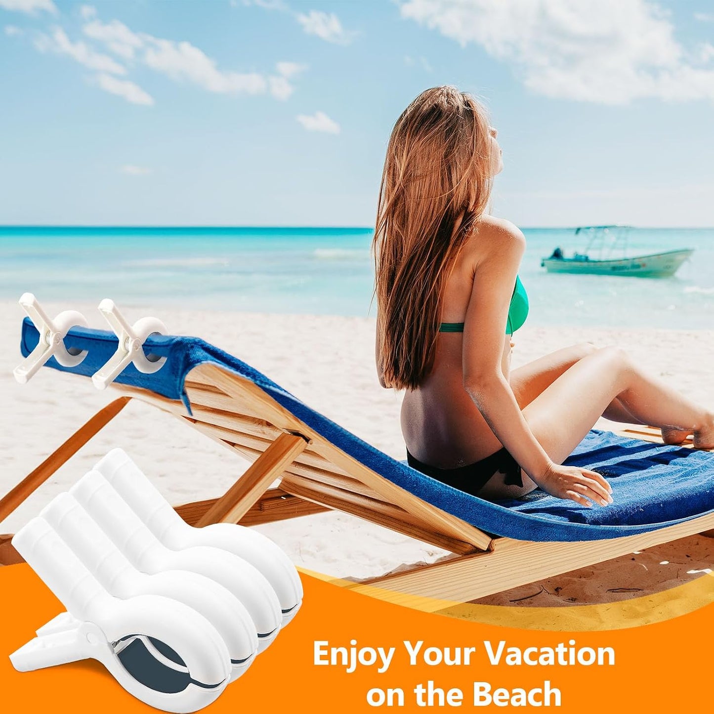8 Pzas Clips Toalla Playa Silla Piscina Crucero Jumbo