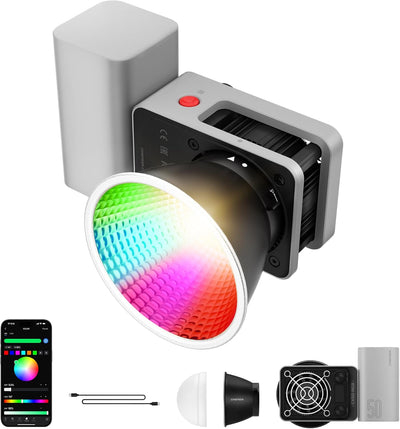 Luz video RGB 50W portátil 2700K-6500K con 18 efectos
