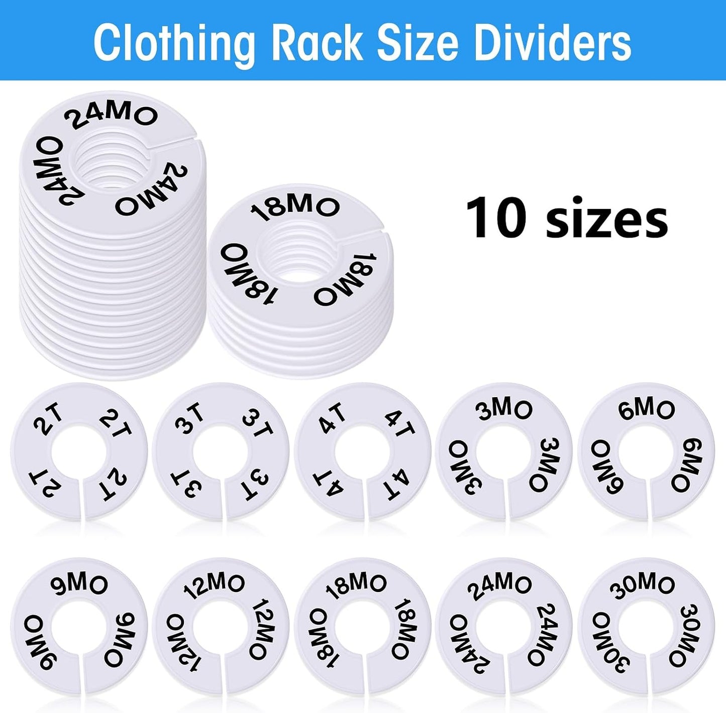 Pack 20 divisores percheros redondos para ropa