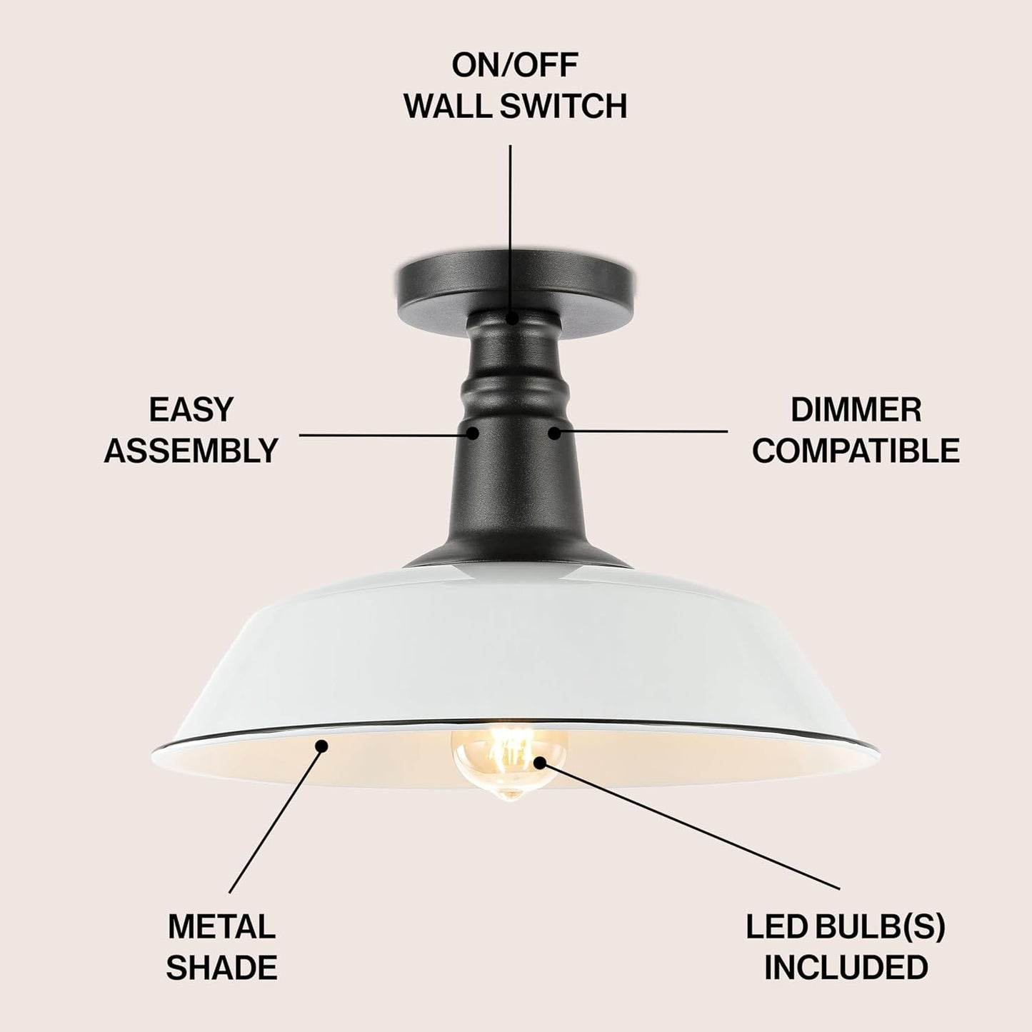 Luz LED hierro rústico semiempotrado cocina pasillo baño