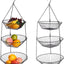 Cesta colgante 3 niveles para cocina baño y jardín