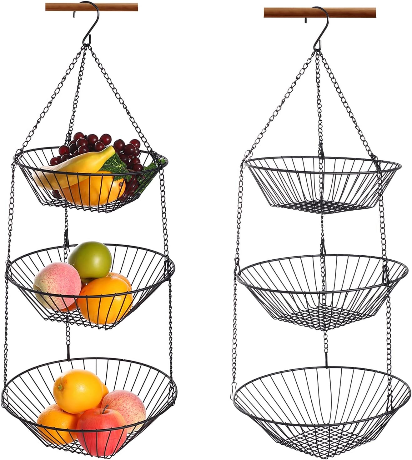 Cesta colgante 3 niveles para cocina baño y jardín