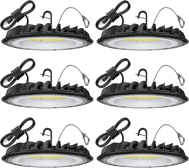 6 Luces LED UFO 155W 5000K IP65 enchufe EE.UU. para tienda