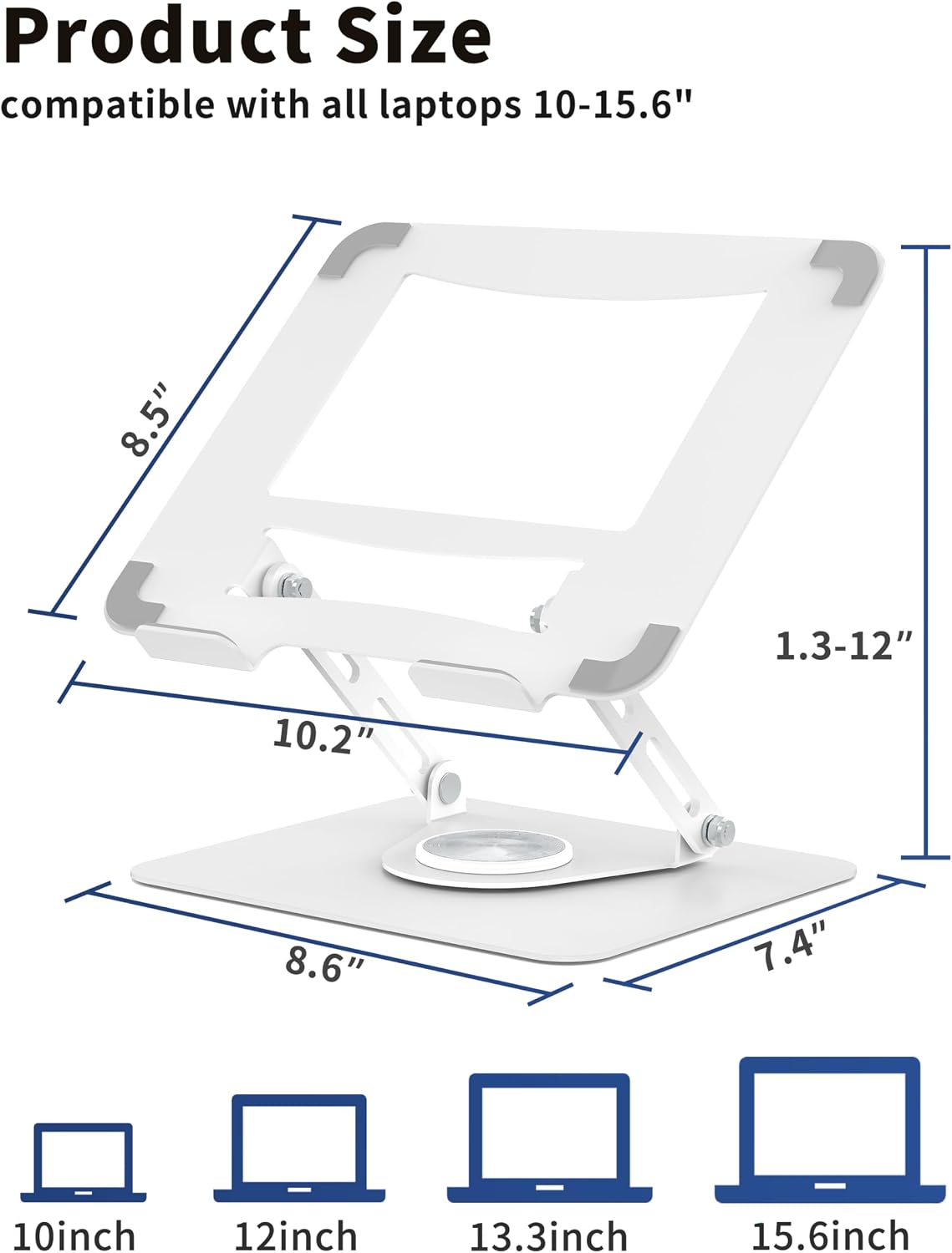 Soporte escritorio giratorio ajustable 10-15.6pulg