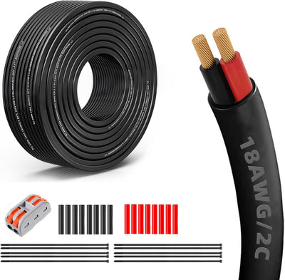Cable eléctrico 18 AWG 2 núcleos 50pies flexible automotriz