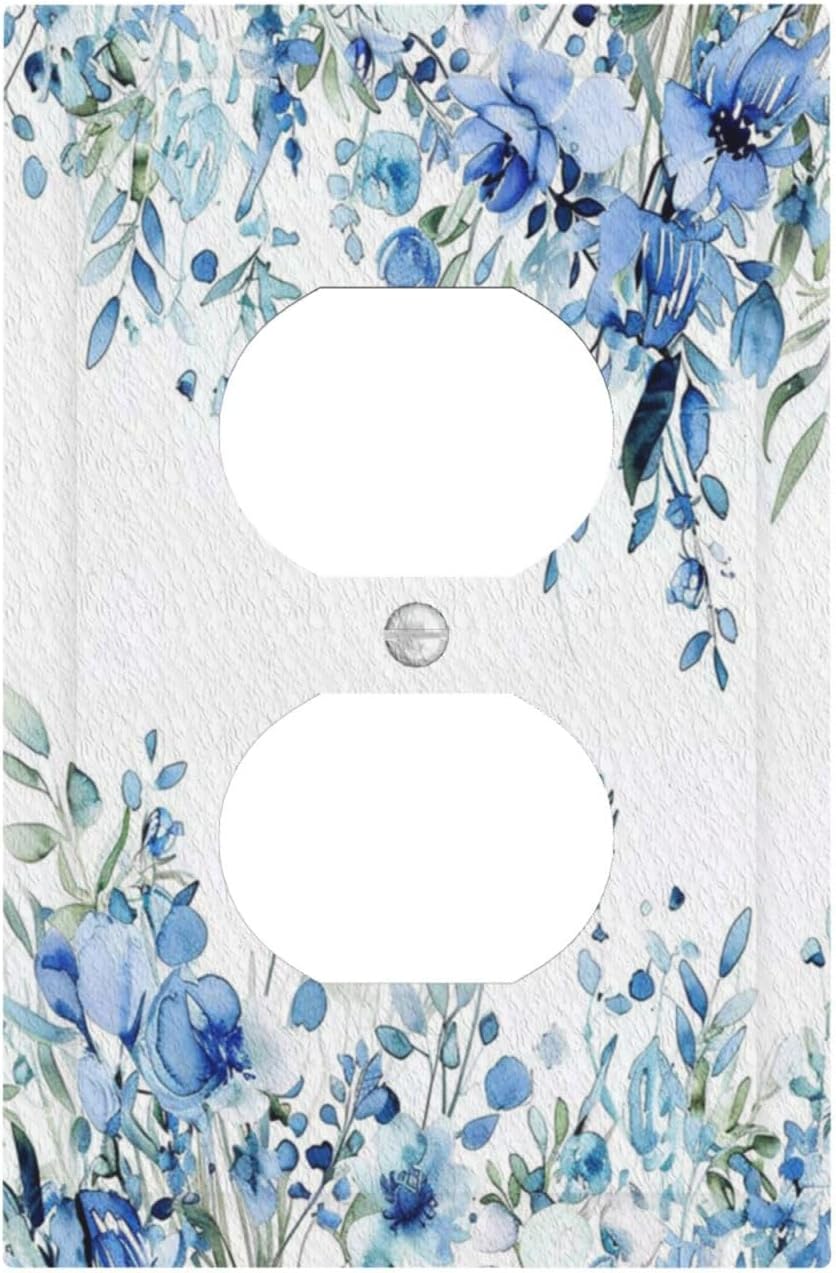 Cubierta interruptor decorativa flor azul 1 banda