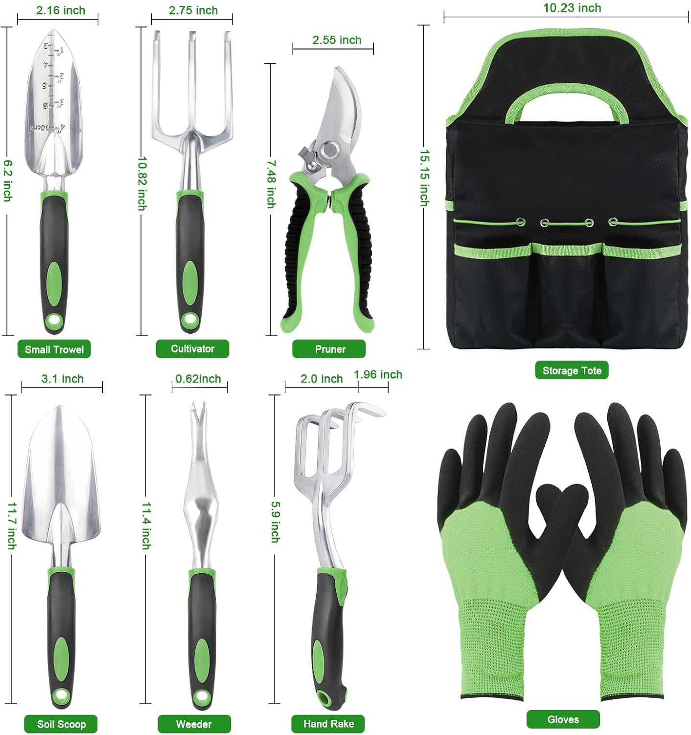 Set 8 Pzas Herramientas Jardín Ergonómico Antiderrap