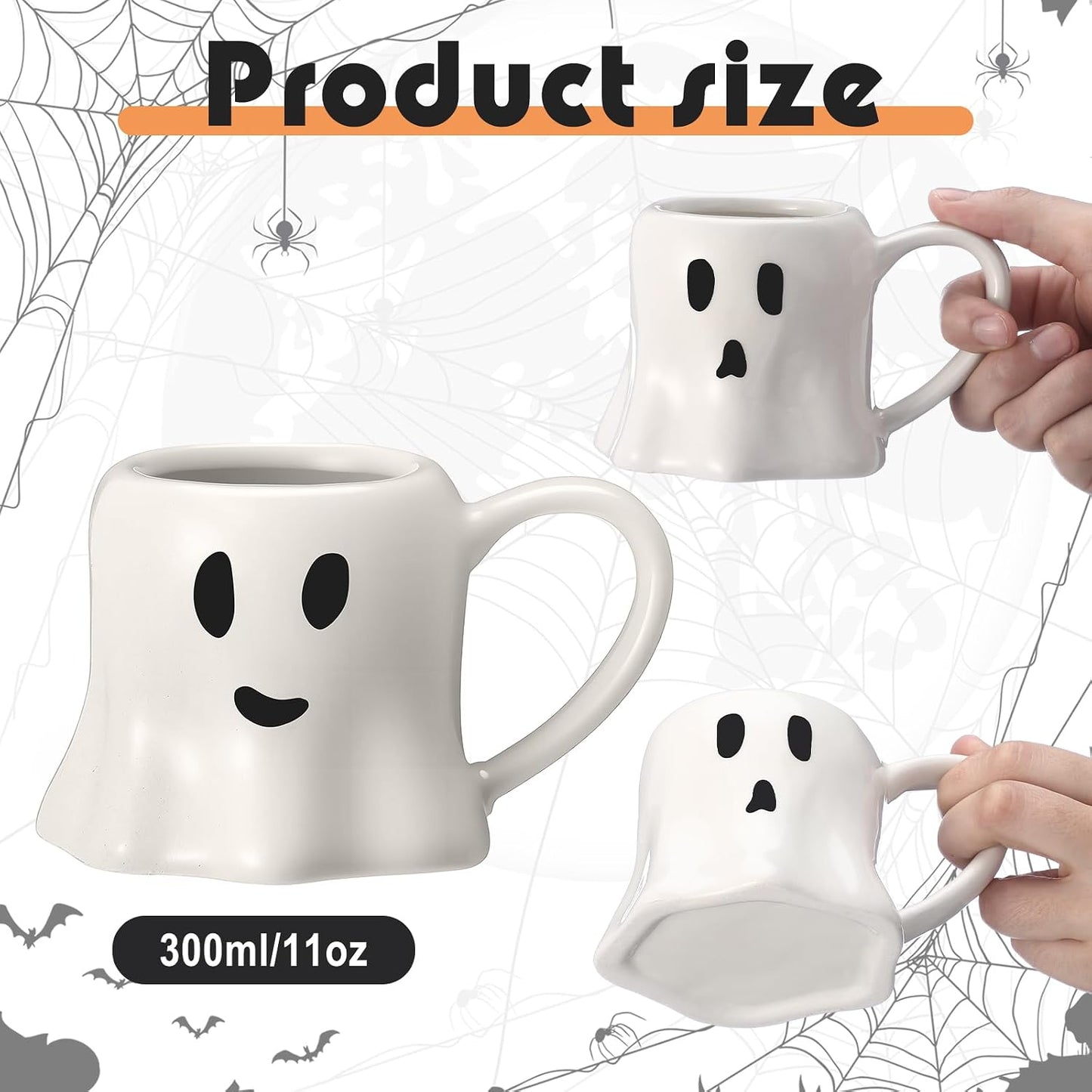 6 Tazas Cerámica Halloween 11oz para Café Té Chocolate