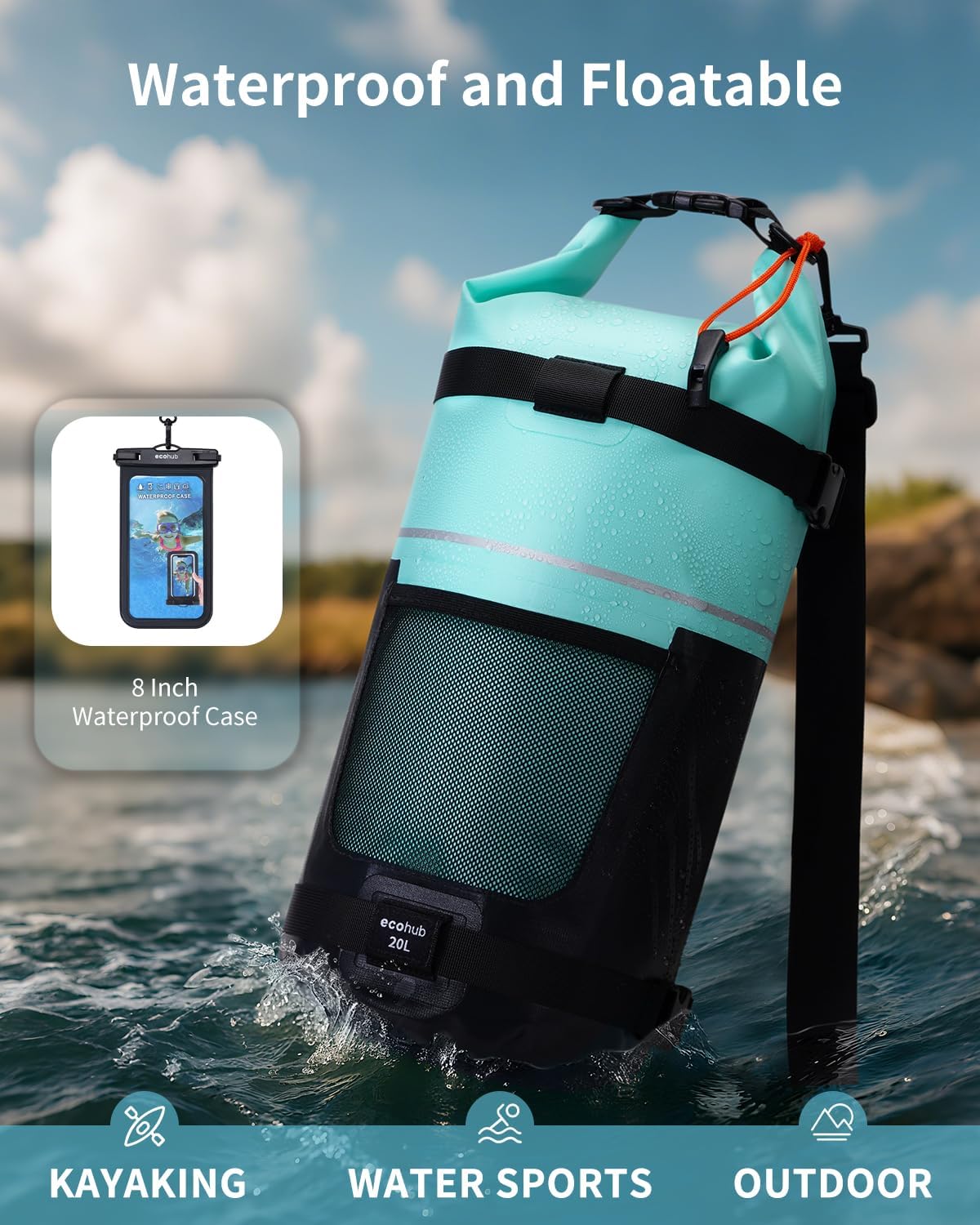 Bolsa impermeable 5-20l tapa enrollable viajes