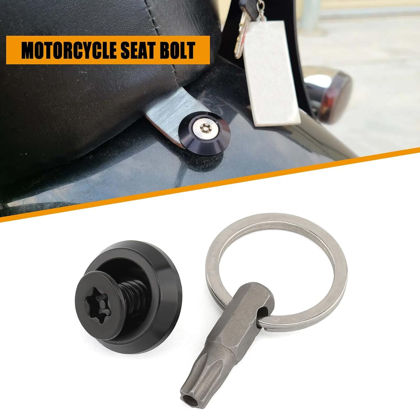 Perno asiento motocicleta 1/4-20 anillo antirrobo Harley