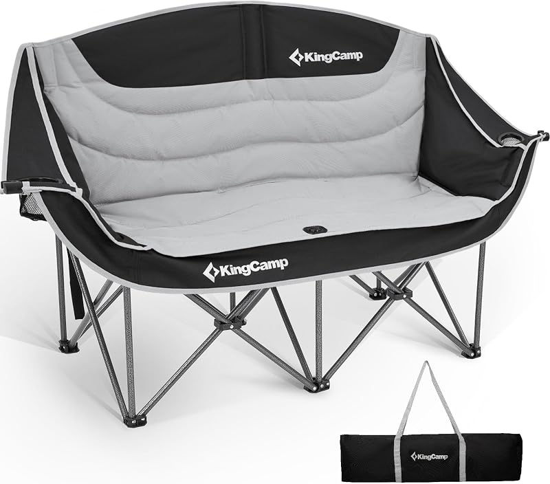 Silla campamento doble XL 660lb plegable acolchado para 2