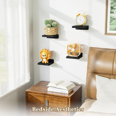 Estantes flotantes madera 5" set 4 decoración dormitorio