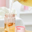 Botella agua Tritan 9oz con infusor transparente rosa claro