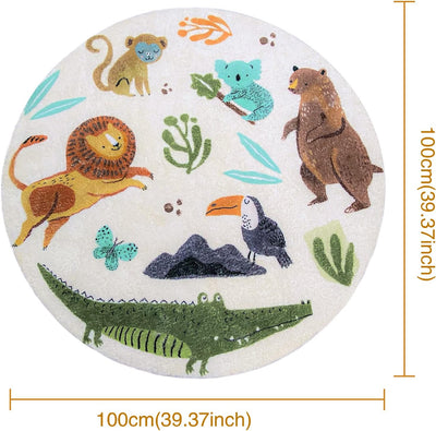 Alfombra redonda antiderrap para niños y bebés 3.3ft