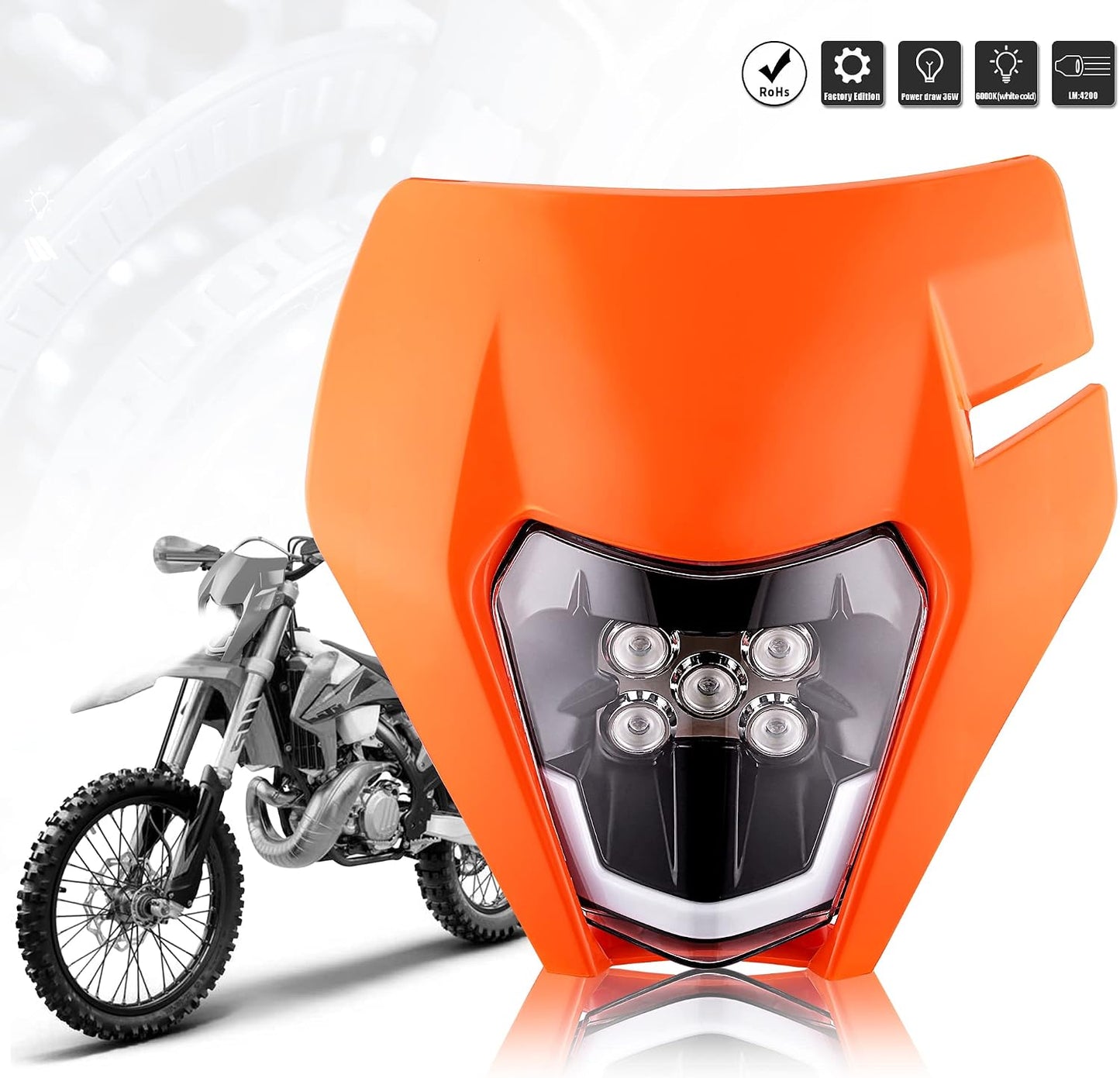 Kit faros LED motocross universal para pit bike
