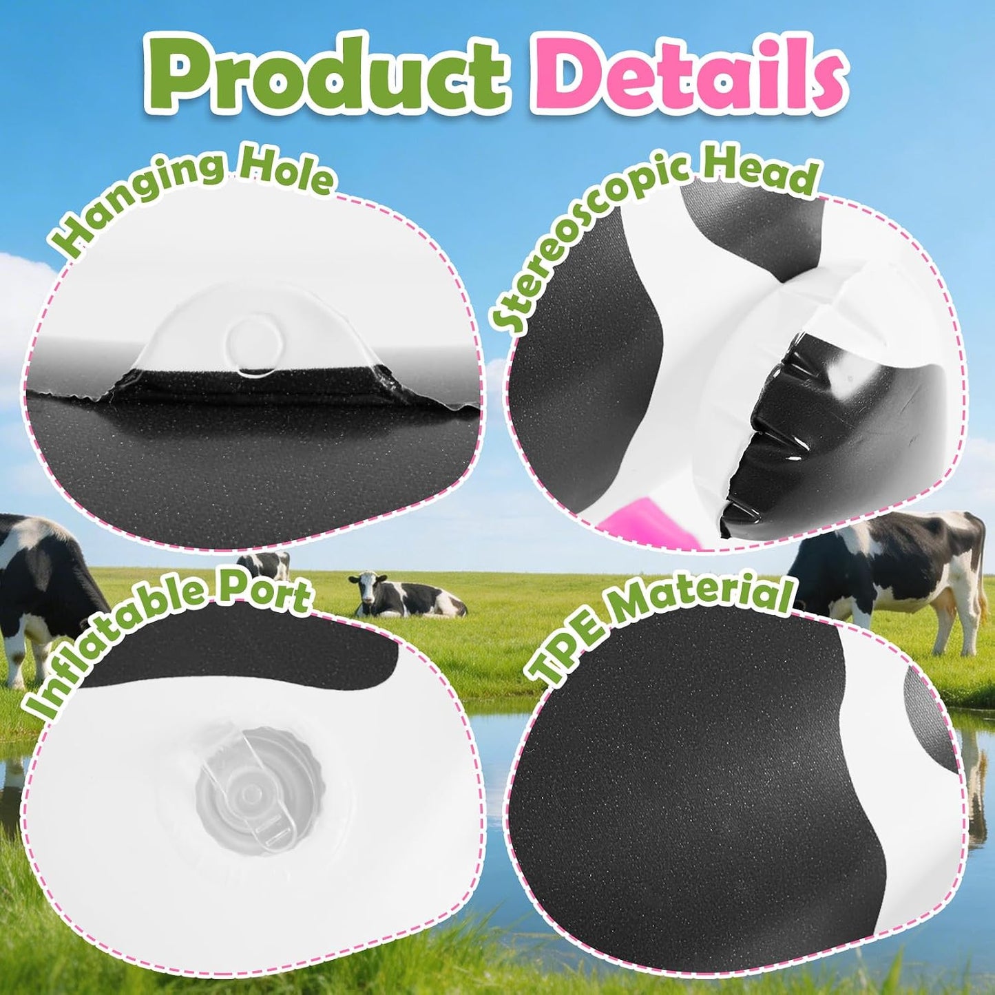 6 Vacas Inflables 17" para Niños Fiesta Rodeo