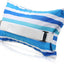 Almohada inflable playa 17x10pulg correa rayas azul blanco