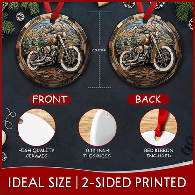 Adornos cerámica motocicleta para árbol Navidad hombres