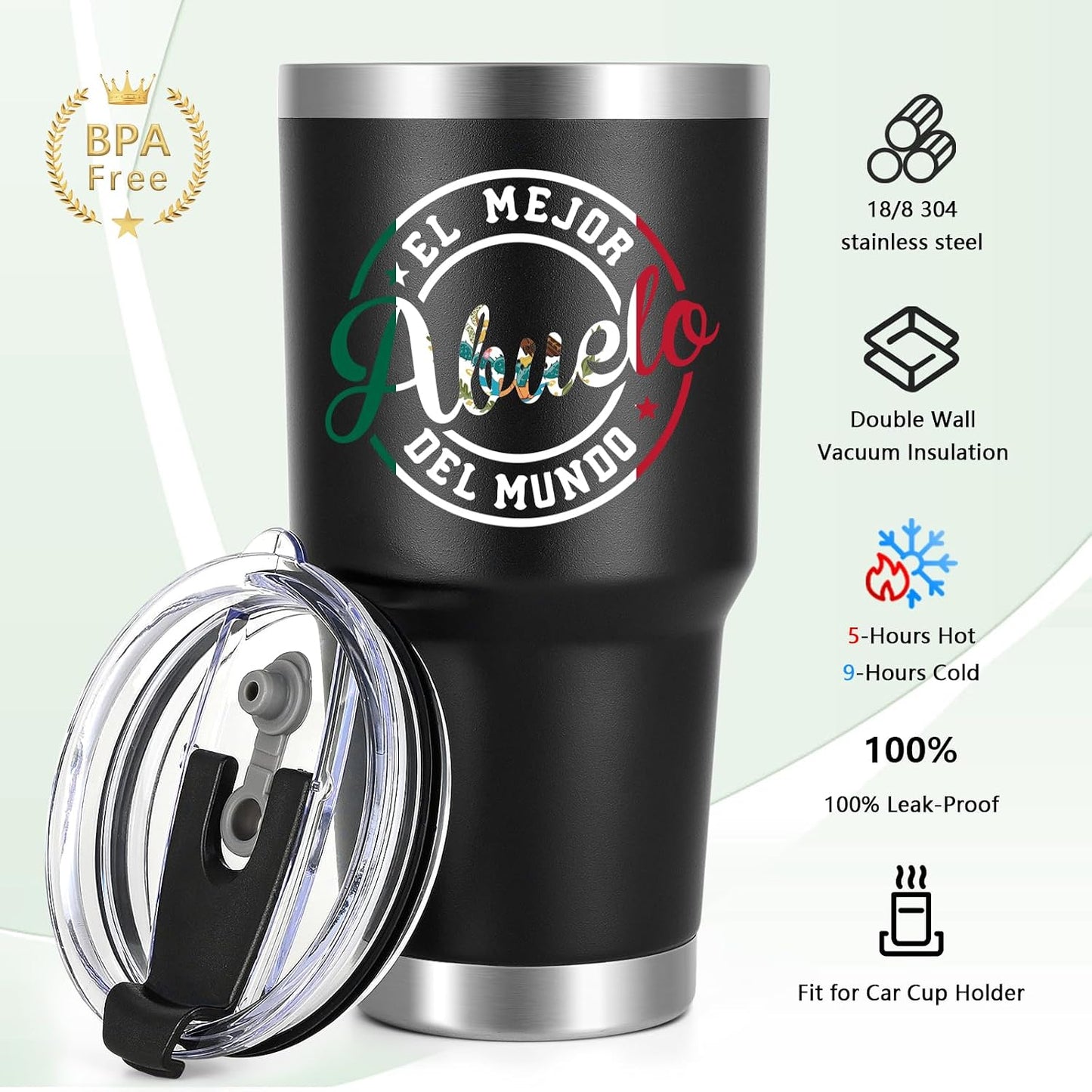 Vaso térmico 30oz regalo abuelo color negro