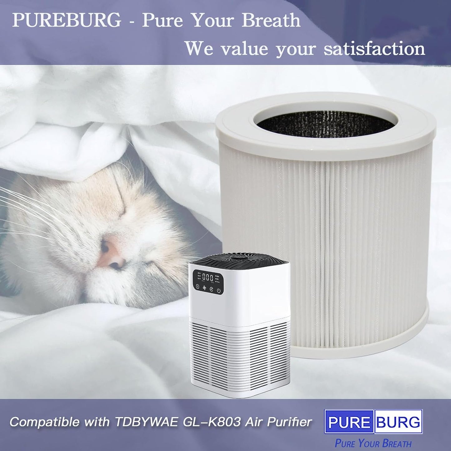 Filtros HEPA H13 purificador aire TDBYWAE GL-K803 pack 3