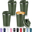 Taza café viaje acero inox 13oz doble pared 4uds verde militar