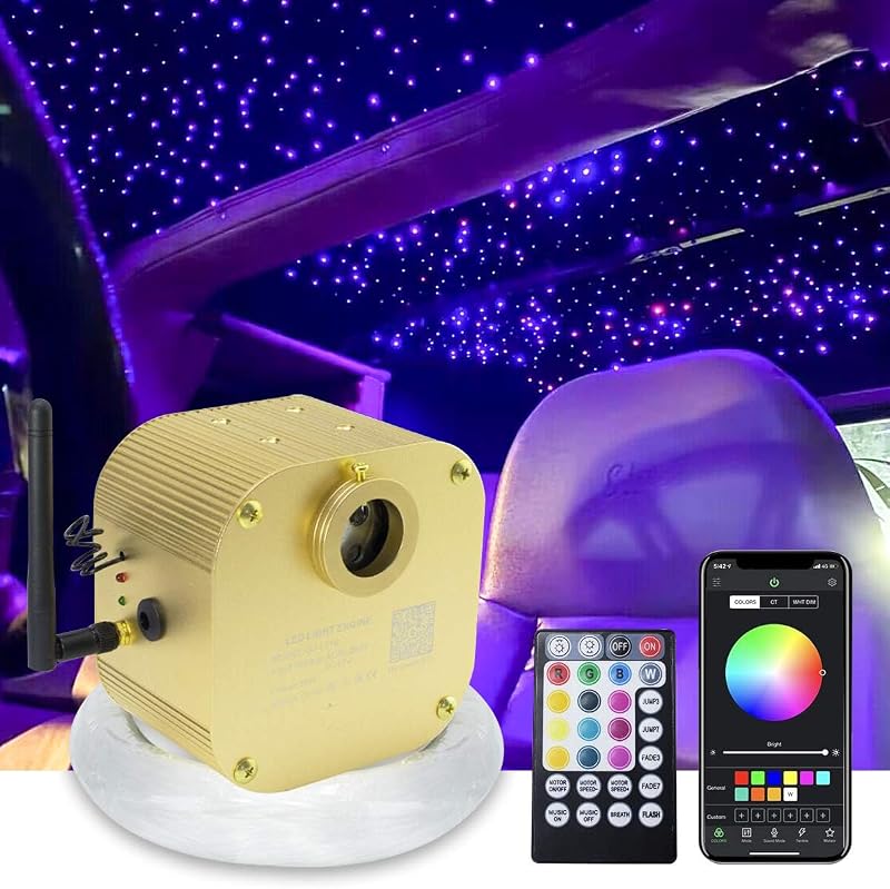 Kit proyección estrellas techo fibra óptica LED RGBW