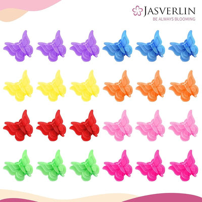 Pinzas mariposa cabello plástico 8 colores 50uds