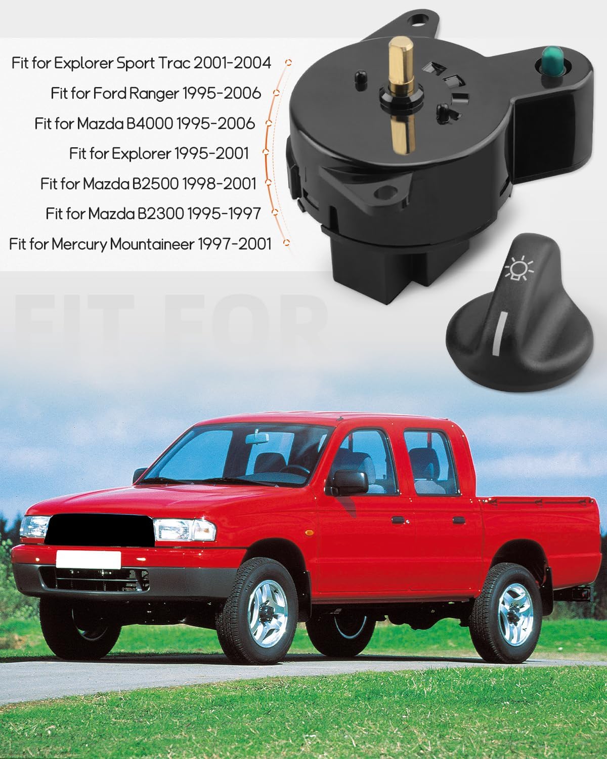 Set interruptor perilla faros Ford Ranger Explorer