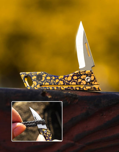 Cuchillo llavero titanio plegable para cortar cuerdas