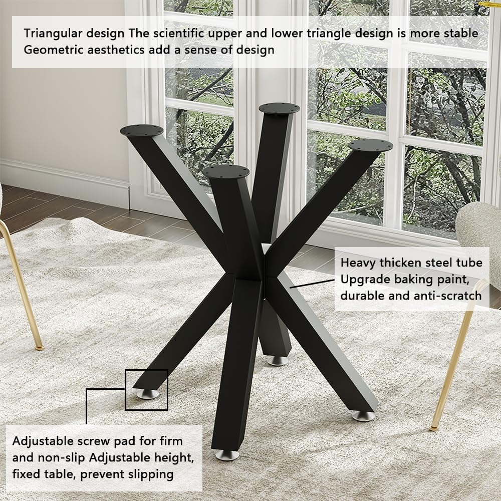 Base mesa moderna patas metal ventosas madera vidrio