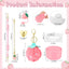 Set 6 accesorios fresa rosa compatibles con taza y botella