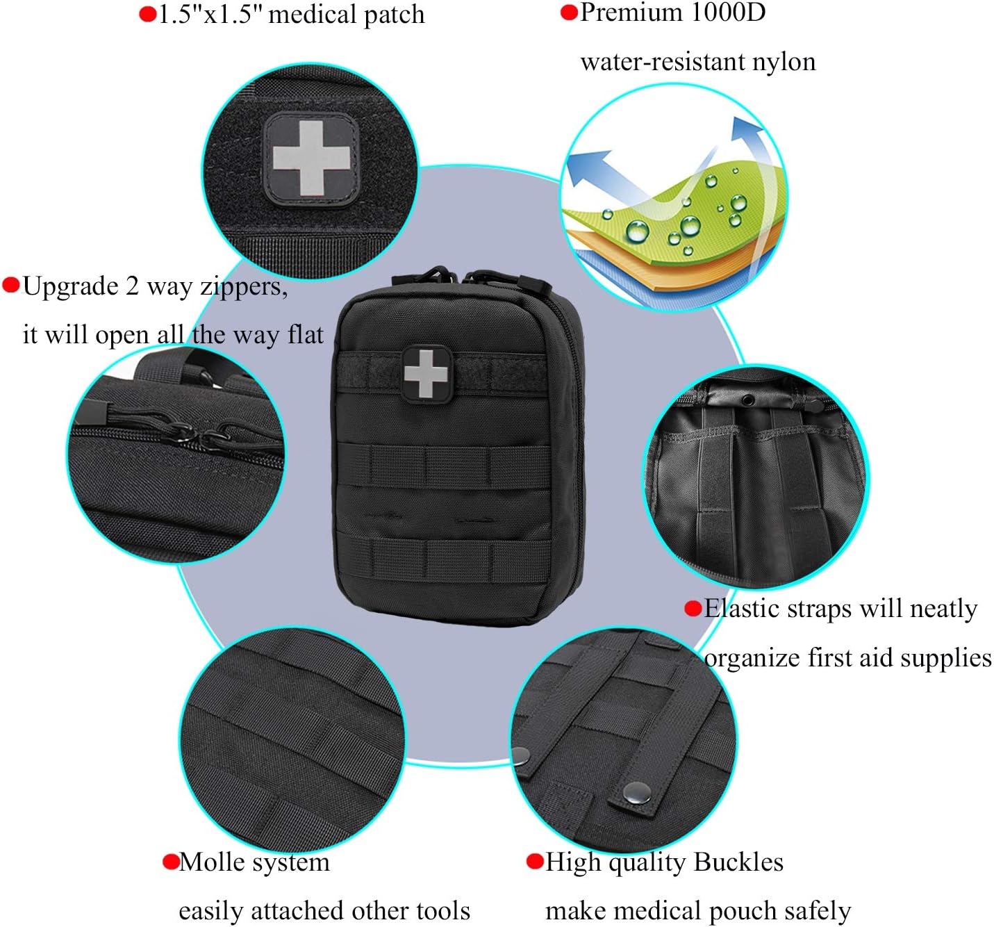 Bolsa Molle Médica de Primeros Auxilios Táctica