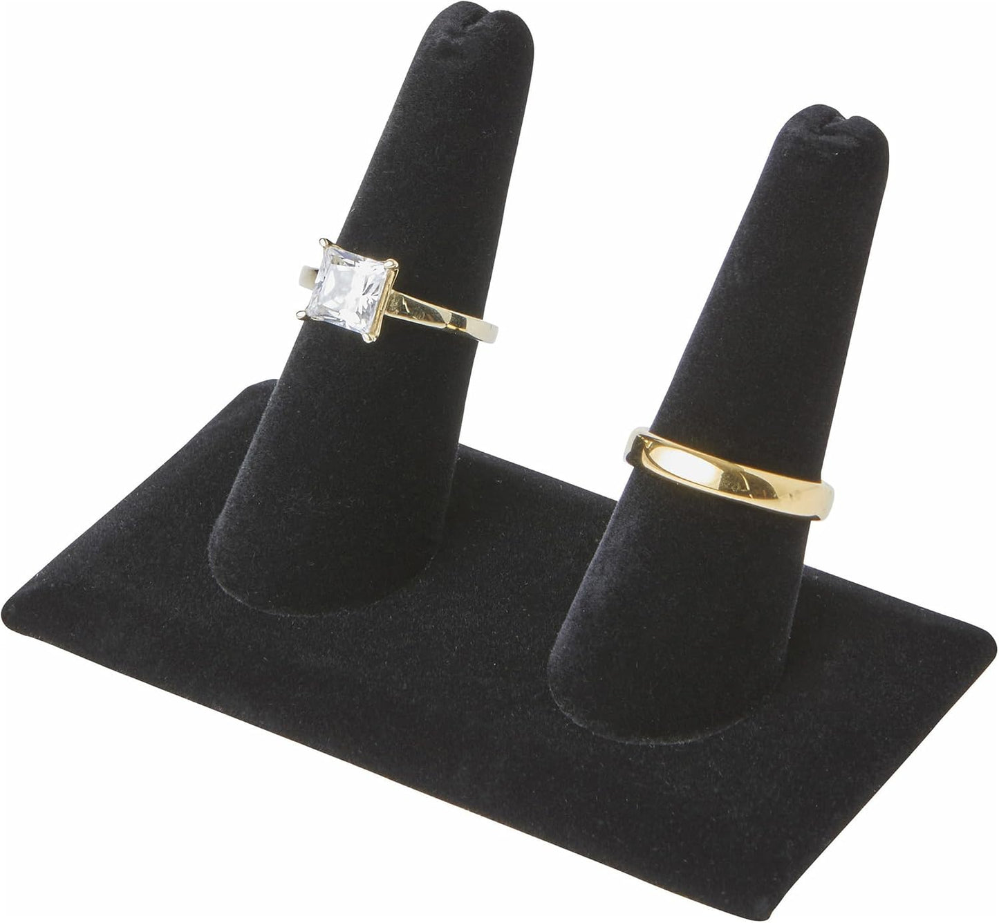 Pantalla dedo anillo terciopelo negro 3.625x2.125x2.25"