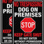 Letrero no trespasar perro aluminio 12x8 resistente