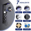 Panel ducha LED 6 chorros ajustables negro mate acero inox