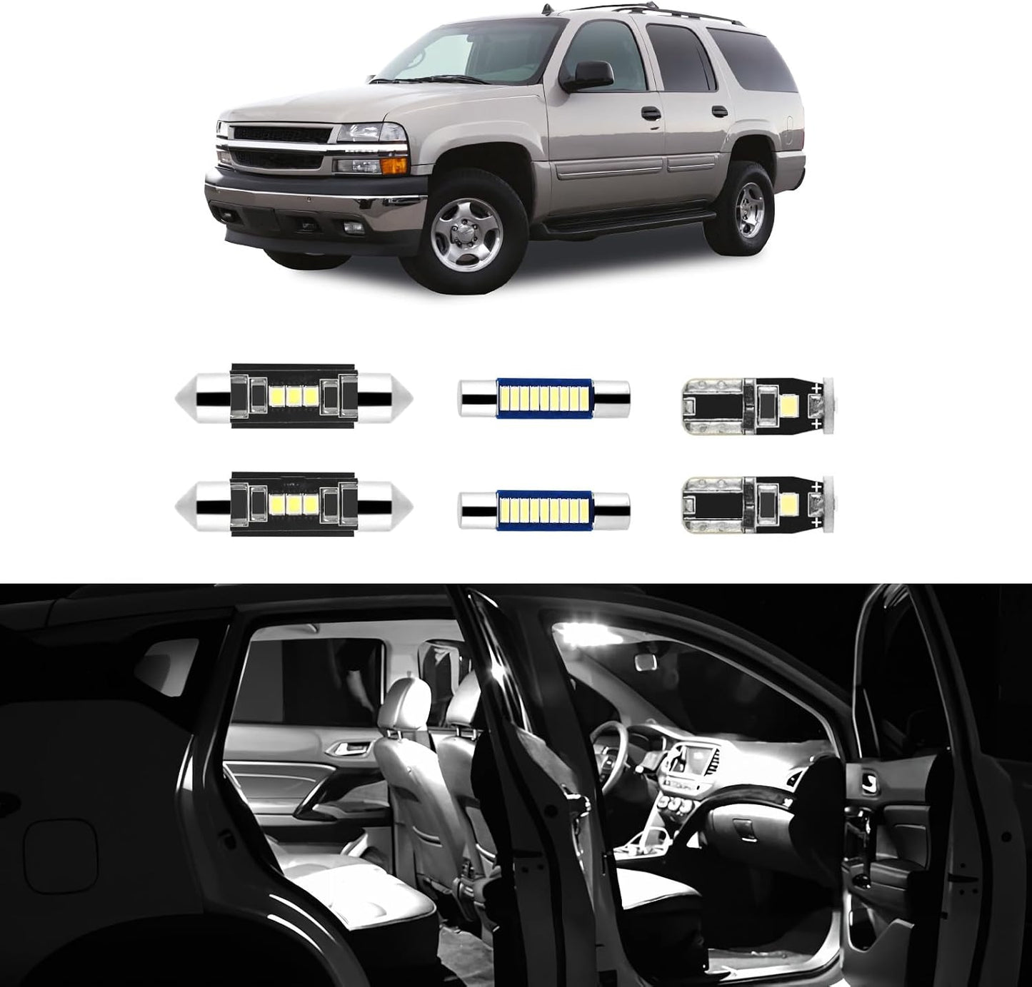 21 Luces LED 6000K Blanco para Chevy Tahoe/Suburban