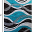 Alfombra moderna turquesa gris blanco negro 5x7ft