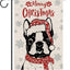 Bandera jardín navidad boston terrier doble cara 12.5x18pulg