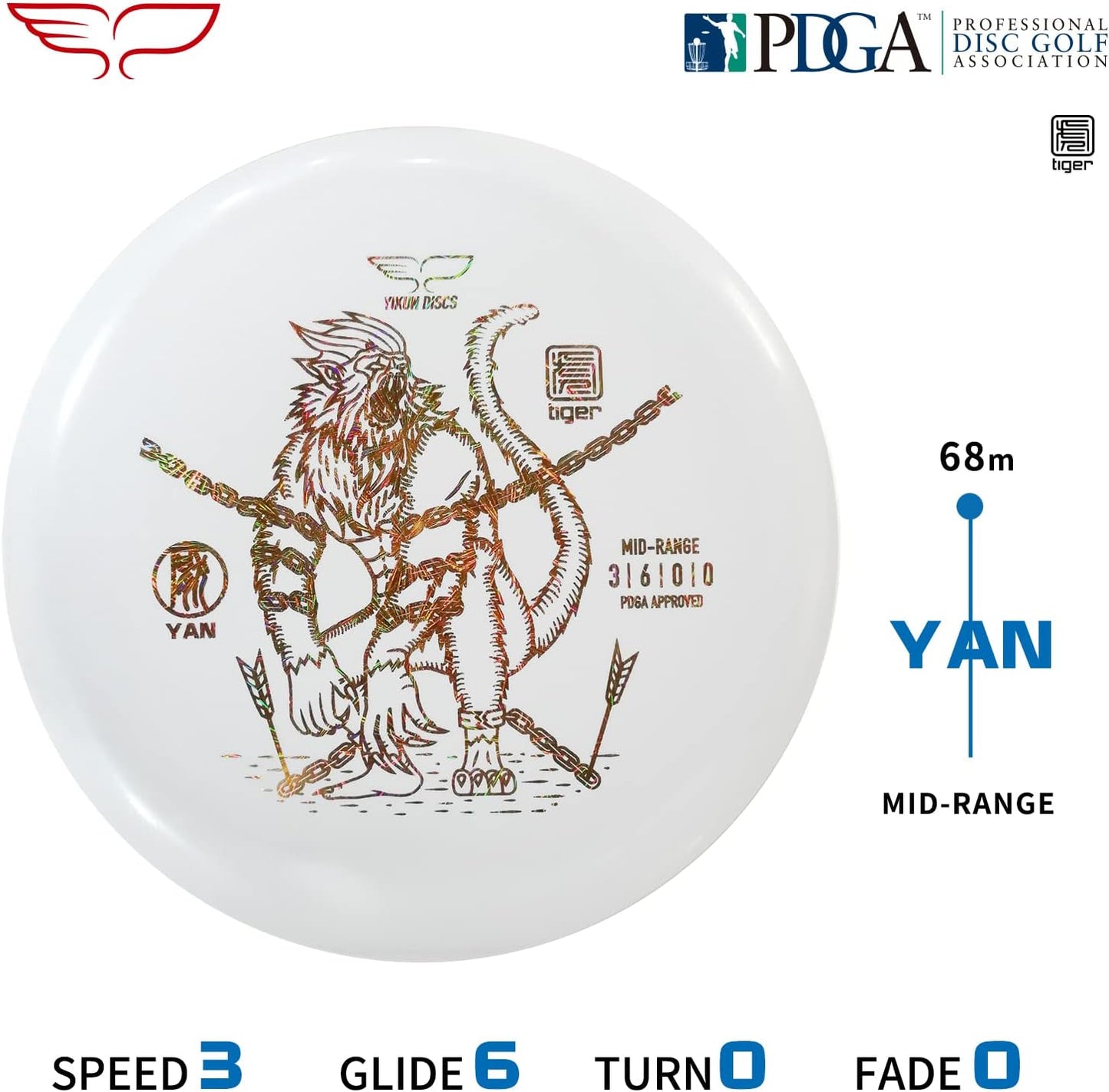 Disco golf PDGA 5.82-6.21oz versátil para competición