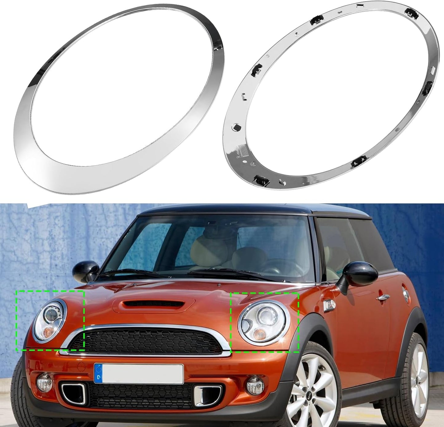 Anillo faro MINI Cooper 07-13 cromado 1 par