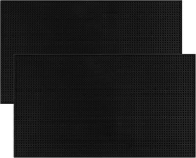 Tapete goma gruesa 28x16pulg para barra servicio 2 paquetes negro