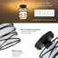 Lámpara techo 1 luz jaula metal vidrio esmerilado moderna