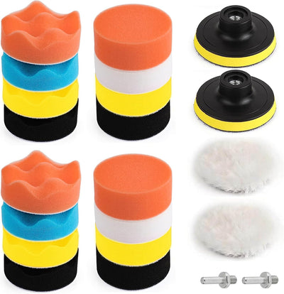 Kit 22 almohadillas pulido 3pulg para automóvil taladro
