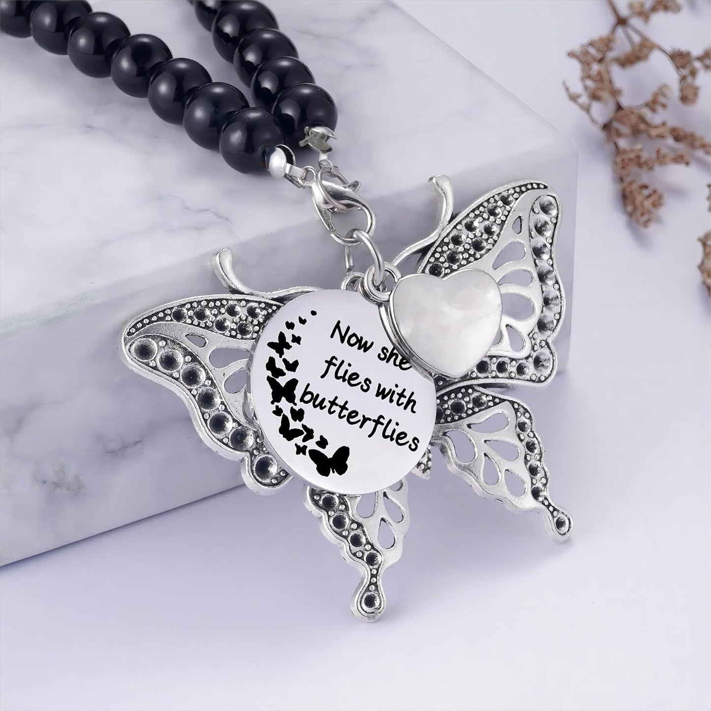 Dije colgante mariposa conmemorativo para espejo retrovisor coche