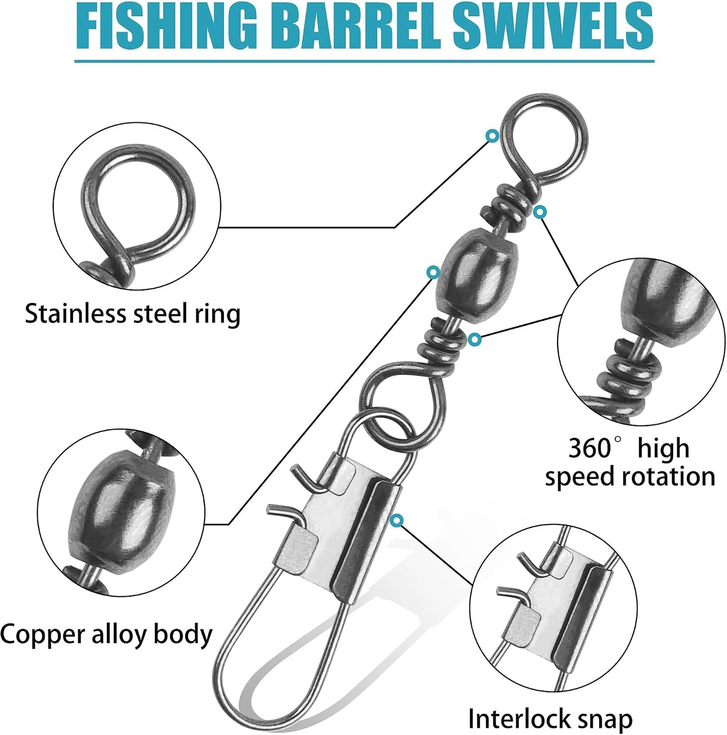 Barril giratorio pesca broches acero inox 50/100 pzas