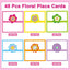 48 Tarjetas Plegables Florales Blanco 3.9x1.9pulg